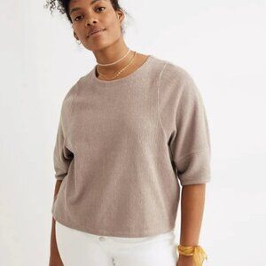 Madewell‎ Ottoman Jacquard Button-Back Top Size Medium